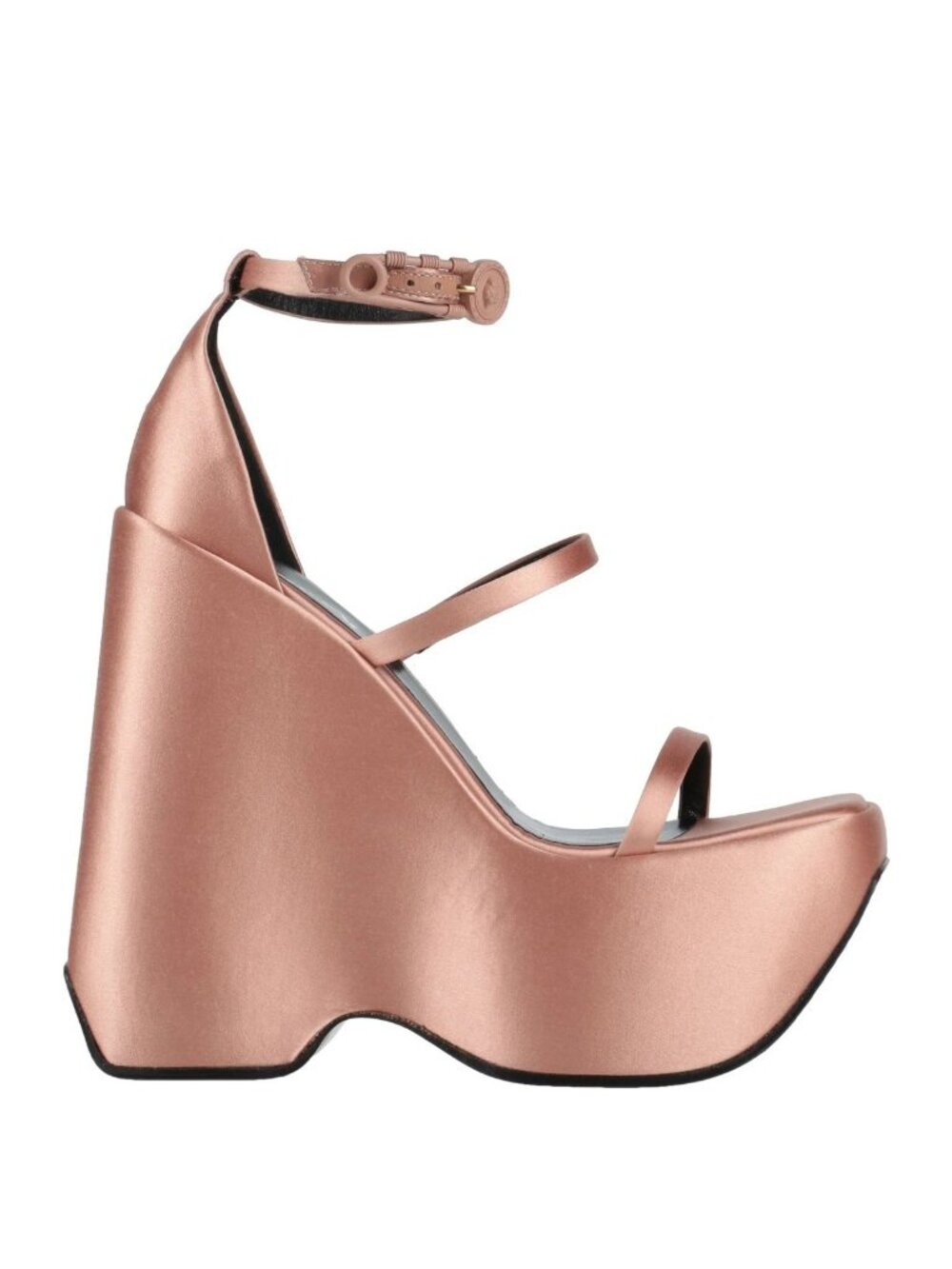 Versace Mauvelous Satin Platform Wedge Sandals EU 38 US 8 NIB